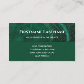 Elegant monogram 2-toonkleurige groene kristallen visitekaartje (Achterkant)