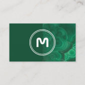 Elegant monogram 2-toonkleurige groene kristallen visitekaartje (Voorkant)