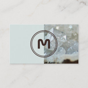 Elegant monogram 2-toonlichtkristaloppervlak visitekaartje