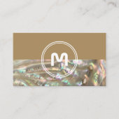 Elegant monogram 2-toonmoeder van het pareloppervl visitekaartje (Voorkant)