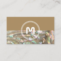 Elegant monogram 2-toonmoeder van het pareloppervl