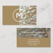 Elegant monogram 2-toonmoeder van het pareloppervl visitekaartje (Voorkant / Achterkant)