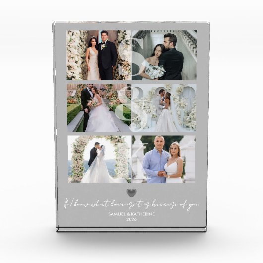 Elegant Monogram 6 Foto Collage Valentijnsdag Cade (Voorkant)