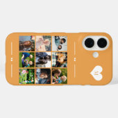 Elegant monogram 9 foto collage sinaasappel Case-Mate iPhone case (Achterkant (horizontaal))