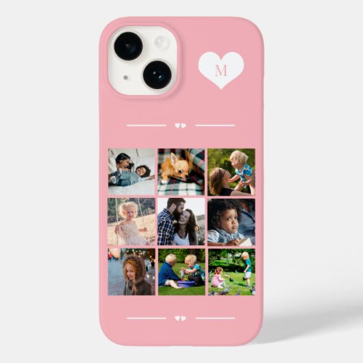 Elegant monogram 9 fotocollage Case-Mate iPhone case (Achterkant)