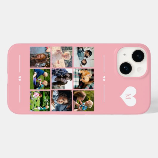 Elegant monogram 9 fotocollage Case-Mate iPhone case (Achterkant (horizontaal))