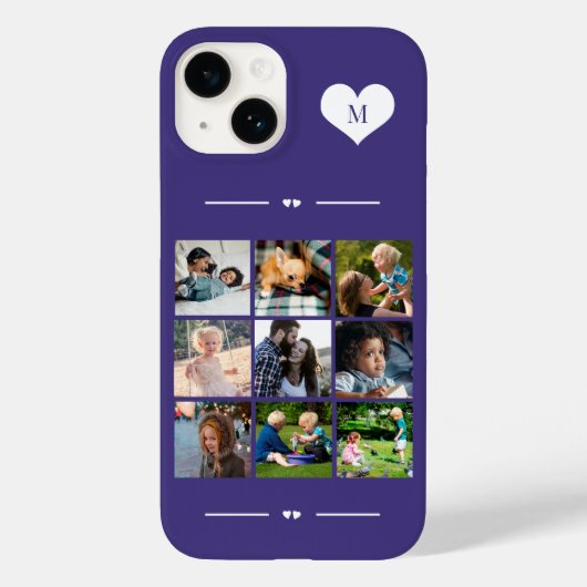 Elegant monogram 9 fotocollage Case-Mate iPhone case (Achterkant)