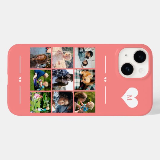 Elegant monogram 9 fotocollage Case-Mate iPhone case (Achterkant (horizontaal))
