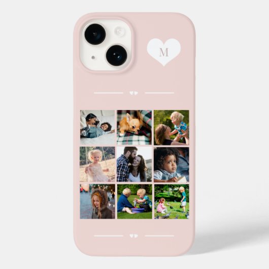 Elegant monogram 9 fotocollage Case-Mate iPhone case (Achterkant)