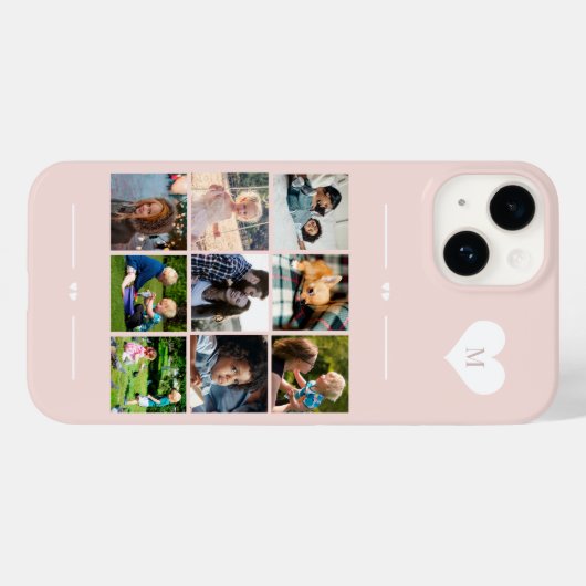 Elegant monogram 9 fotocollage Case-Mate iPhone case (Achterkant (horizontaal))