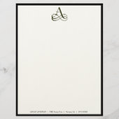 Elegant Monogram A Letterhead in Ecru Briefhoofd (Voorkant)