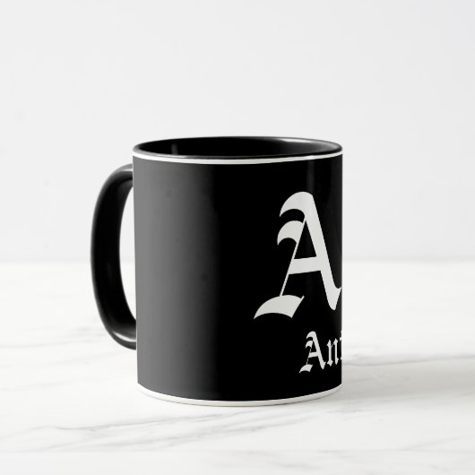 Elegant Monogram A Sjabloon Mok (Voorkant links)