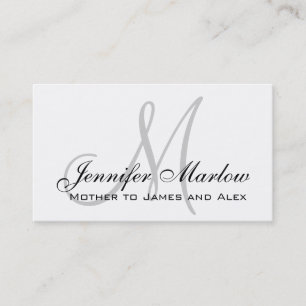 Elegant Monogram Aangepaste Mammie Calling Card Contactkaartje