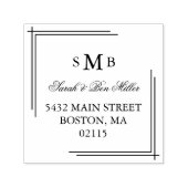 Elegant monogram - Aangepaste namen en adres Zelfinktende Stempel (Design)