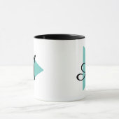 Elegant Monogram Abstract Teal Driehoek Mok (Midden)
