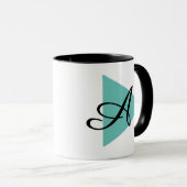 Elegant Monogram Abstract Teal Driehoek Mok (Voorkant rechts)