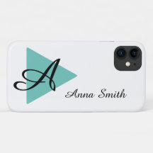 Elegant Monogram Abstract Teal Ontwerp