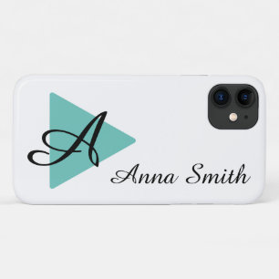 Elegant Monogram Abstract Teal Ontwerp Case-Mate iPhone Case