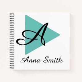 Elegant Monogram Abtract Blauwgroen Journal Notitieboek
