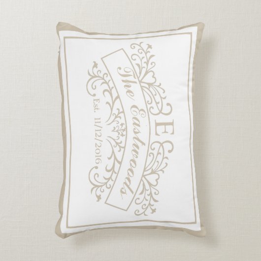 Elegant Monogram Accent Pillow Accent Kussen (Voorkant(Verticaal))