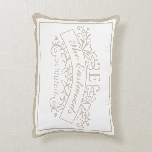 Elegant Monogram Accent Pillow Accent Kussen (Achterkant (Verticaal))