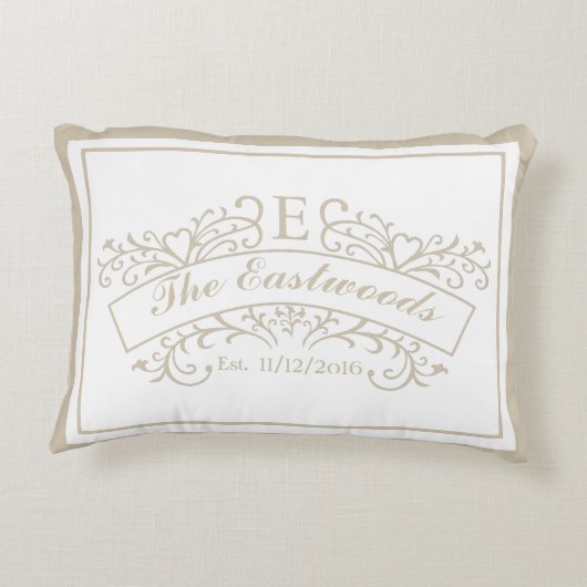 Elegant Monogram Accent Pillow Accent Kussen (Achterkant)
