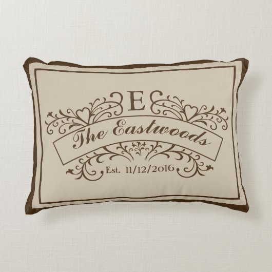 Elegant Monogram Accent Pillow Decoratief Kussen (Voorkant)