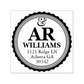 Elegant Monogram Address Rubber Stamp Zelfinktende Stempel (Design)