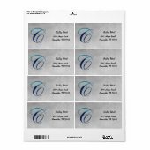 Elegant monogram adreslabel etiket (Full Sheet)