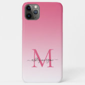 Elegant Monogram Afbeelding Naam Roze Ombre Case-Mate iPhone Case (Achterkant)