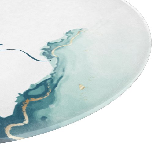 Elegant monogram agaat script chique snijplank (Hoek)