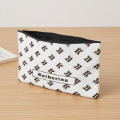 Elegant monogram alfabet patroon Eenvoudig bruin Etui