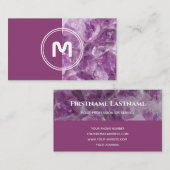 Elegant monogram amethyst twee tonus violet gems b visitekaartje (Voorkant / Achterkant)