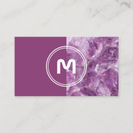 Elegant monogram amethyst twee tonus violet gems b visitekaartje