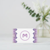 Elegant monogram amethyst twee tonus violet gems b visitekaartje (Staand voorkant)