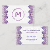 Elegant monogram amethyst twee tonus violet gems b visitekaartje (Voorkant / Achterkant)