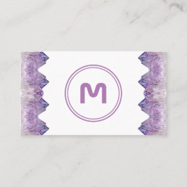 Elegant monogram amethyst twee tonus violet gems b visitekaartje