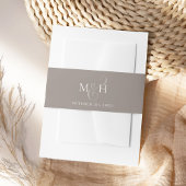 Elegant Monogram Ampersand Kalligrafie Taupe Uitnodigingen Wikkel