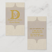 Elegant Monogram Antiek Retro  Gold Visitekaartje (Voorkant / Achterkant)