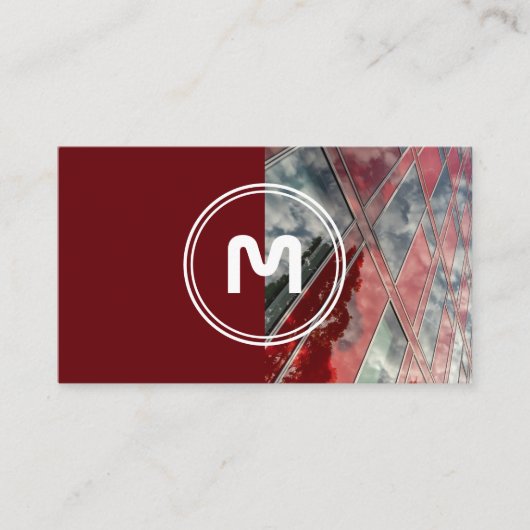 Elegant monogram architectuur met twee tongen visitekaartje (Voorkant)