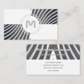 Elegant monogram architectuur met twee toontegels visitekaartje (Voorkant / Achterkant)