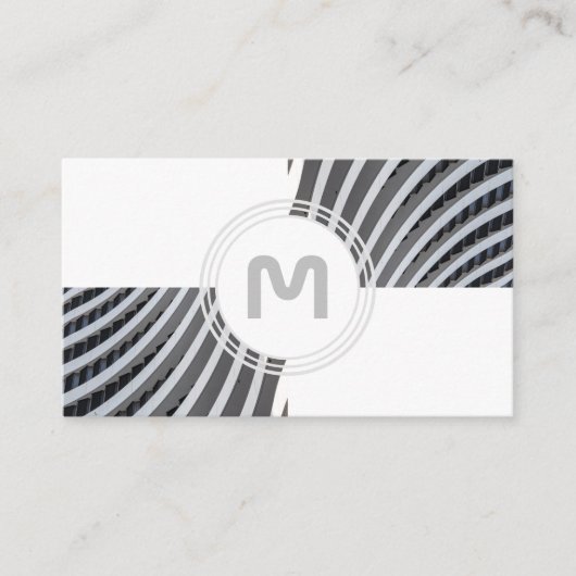 Elegant monogram architectuur met twee toontegels visitekaartje (Voorkant)