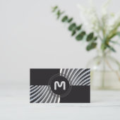 Elegant monogram architectuur met twee toontegels visitekaartje (Staand voorkant)