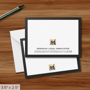 Elegant Monogram Attorney Note Kaart Notitiekaartje
