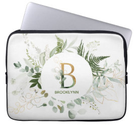Elegant monogram B-varen & sappige laptophoes Laptop Sleeve