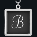 Elegant Monogram B Verwerende Kettingen Black<br><div class="desc">Elegant Monogram Pendant Kettingen. Selecteer "pas het"aan om de brief,  de kleur,  de achtergrondkleur en de doopvont te veranderen om uw begeleidend ketting,  met inbegrip van het toevoegen van extra tekst te personaliseren. Maakt een perfect cadeau.</div>