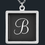 Elegant Monogram B Verwerende Kettingen Black<br><div class="desc">Elegant Monogram Pendant Kettingen. Selecteer "pas het"aan om de brief,  de kleur,  de achtergrondkleur en de doopvont te veranderen om uw begeleidend ketting,  met inbegrip van het toevoegen van extra tekst te personaliseren. Maakt een perfect cadeau.</div>
