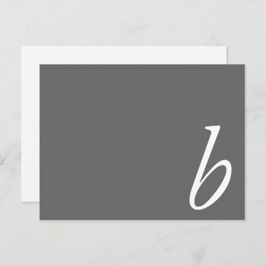 Elegant Monogram B Zwart-wit Kaart (Voorkant / Achterkant)