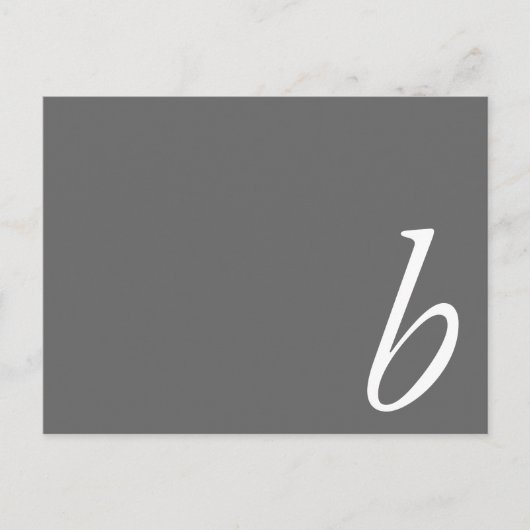 Elegant Monogram B Zwart-wit Kaart (Voorkant)