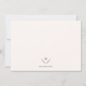 Elegant monogram Baby geboorte Aankondiging (Achterkant)